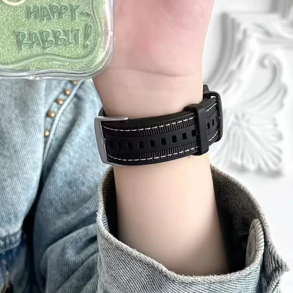 Silicone Nylon Strap for Samsung Galaxy Watch Ultra 8-7 47mm Comfortable Breathable Band Bracelet for Galaxy Watch Ultra 7 47mm