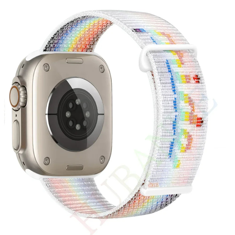 Nylon Loop band for Apple Watch band 46mm 40mm 44mm 45mm 42mm 41mm 38mm Smart Belt band for Apple Watch Ultra 49mm 8 7 6 SE 5 4