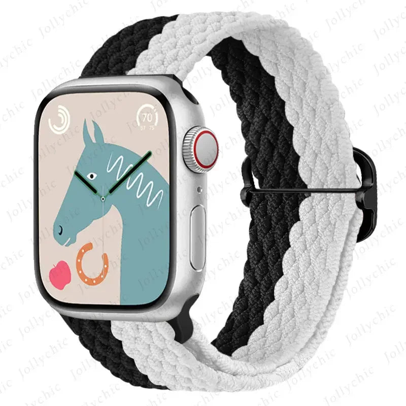 Braided Solo Loop band For Apple Watch Ultra 2 band 49mm 44mm 40mm 45mm 41mm 42mm 38mm band Apple Watch Series 9 8 7 6 SE 3