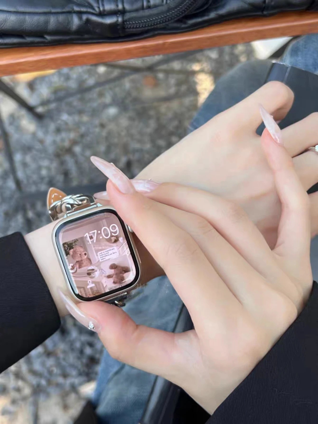 Metal link Elegant Slim Leather loop for Apple Watch band For Women Correa Thin for Apple Watch band