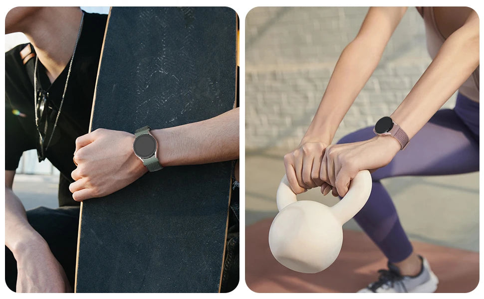 No gaps Band For Samsung Galaxy Watch 7 6 FE 4 Classic 5 pro 44mm 40mm 47mm 45mm Nylon Loop bracelet correa Galaxy Watch 7 Strap