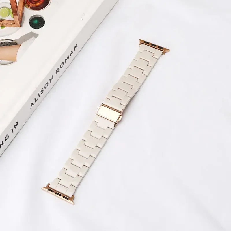 Luxury Resin band for Apple Watch Ultra 2 band 49mm 45mm 41mm 40mm 44mm 38mm 42mm Link band Apple Watch Series 9 7 8 6 SE 5 4 3
