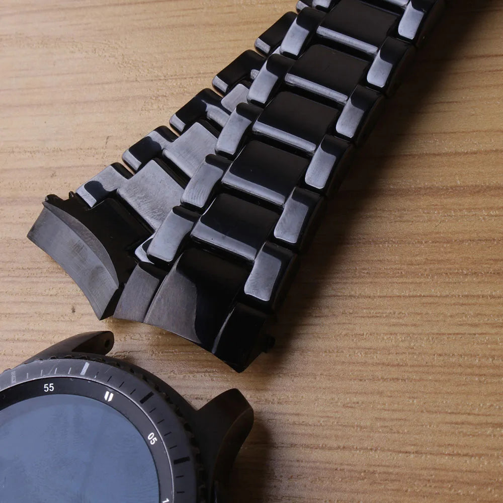 22mm Watchband Ceramic Fit Samsung Frontier Smart watch Accessories strap bracelets Polish Fashion watches band curved end solid