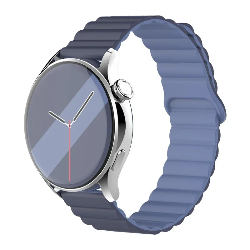 silicone strap For Samsung Galaxy watch 7/6/5/4/5pro/6-4 Classic/FE 20mm 22mm band Magnetic Loop bracelet huawei GT 4-3-pro-2e