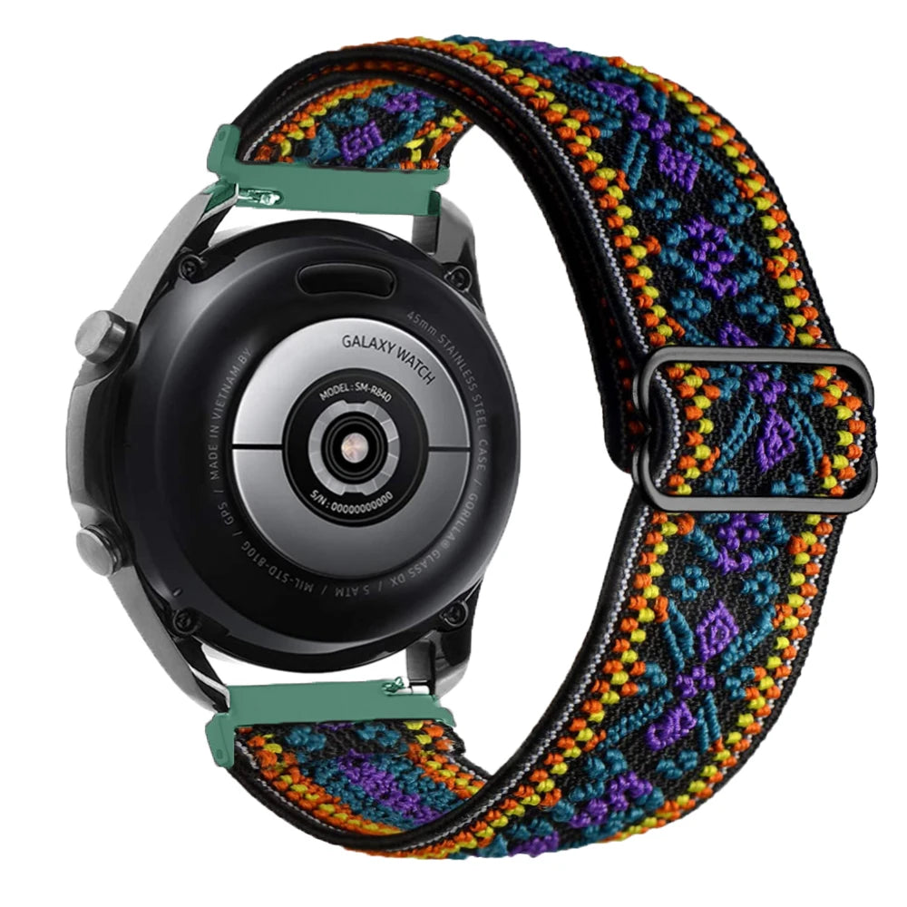 20mm 22mm strap For Samsung Galaxy watch 7/6/5 pro/4/classic/Active 2/Gear S3 Adjustable Nylon Elastic Huawei GT 2/4/3 Pro band