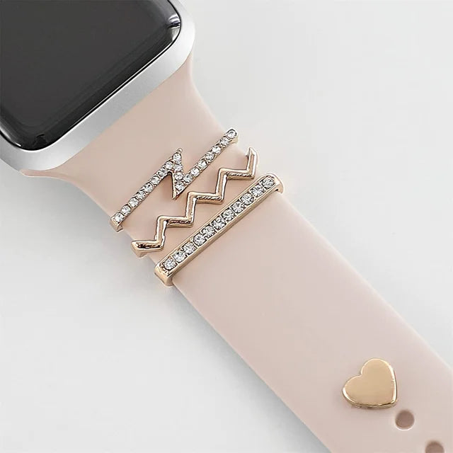 Decoration For Apple Watch band Series 8 7 6 5 4 SE 9 Accessories Diamond Jewelry Charms for Samsung Huawei watch fit 3 band