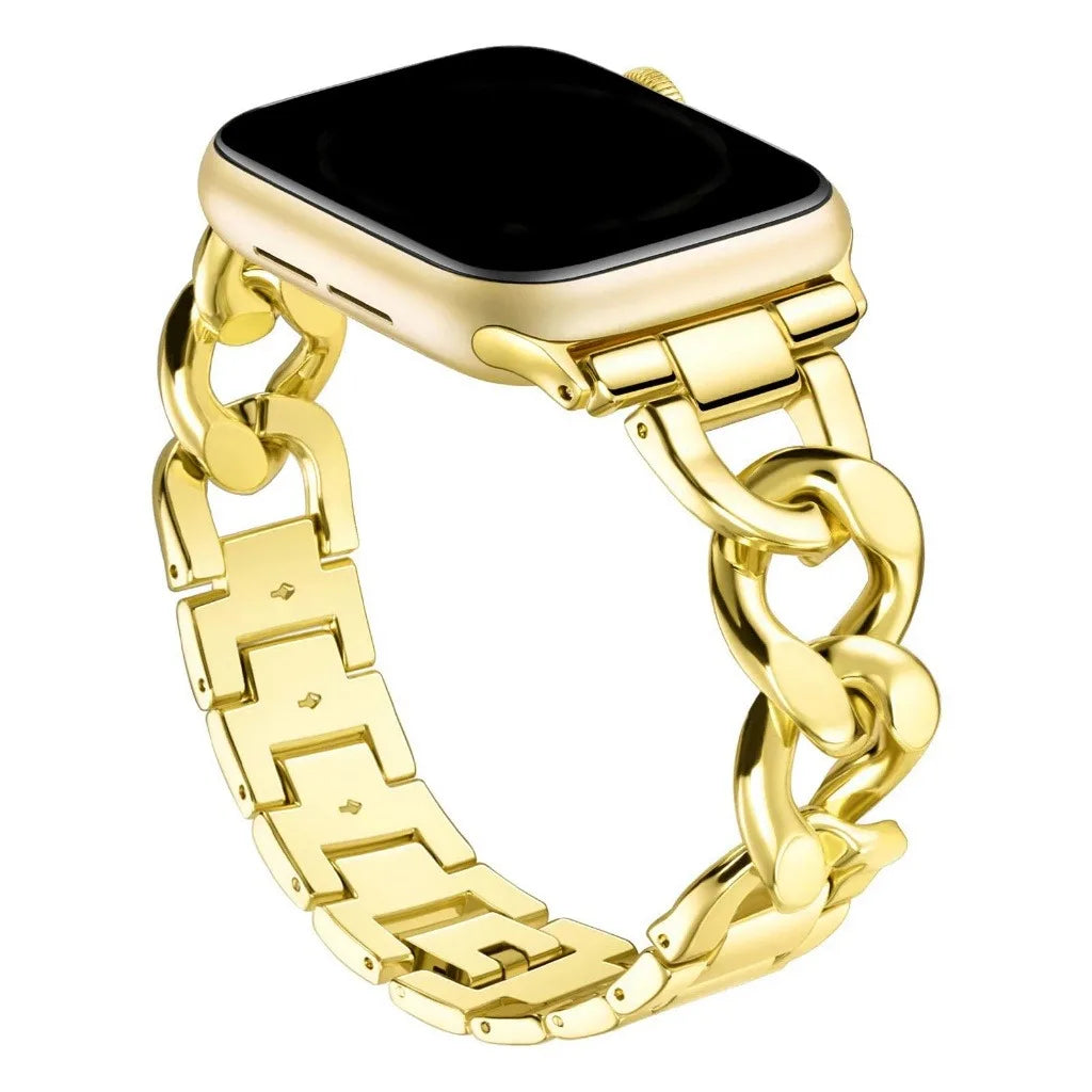 Luxury Gold Watch band For Apple Watch 44mm 8 7 9 41mm 6 5 Stainless Steel Women band For Apple Watch Ultra 40mm 42mm 49mm band.