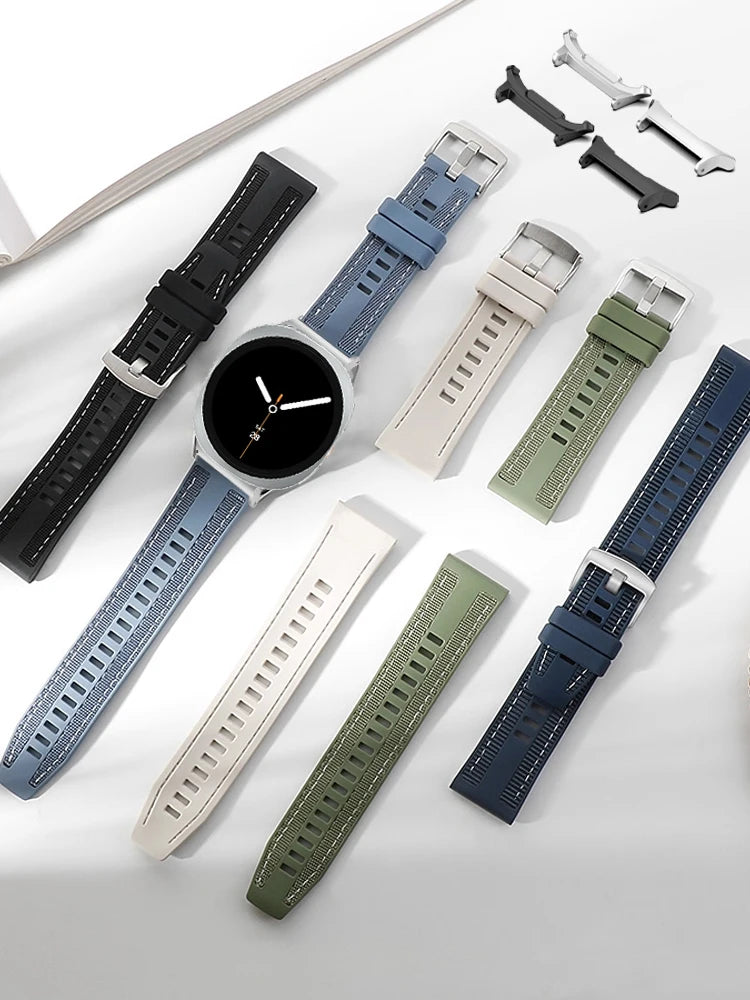 Samsung Galaxy watch 8 Strap 44mm 40mm Replacement Correa Sport Nylon+Silicone Bracelet Galaxy watch 8 classic 46mm Band