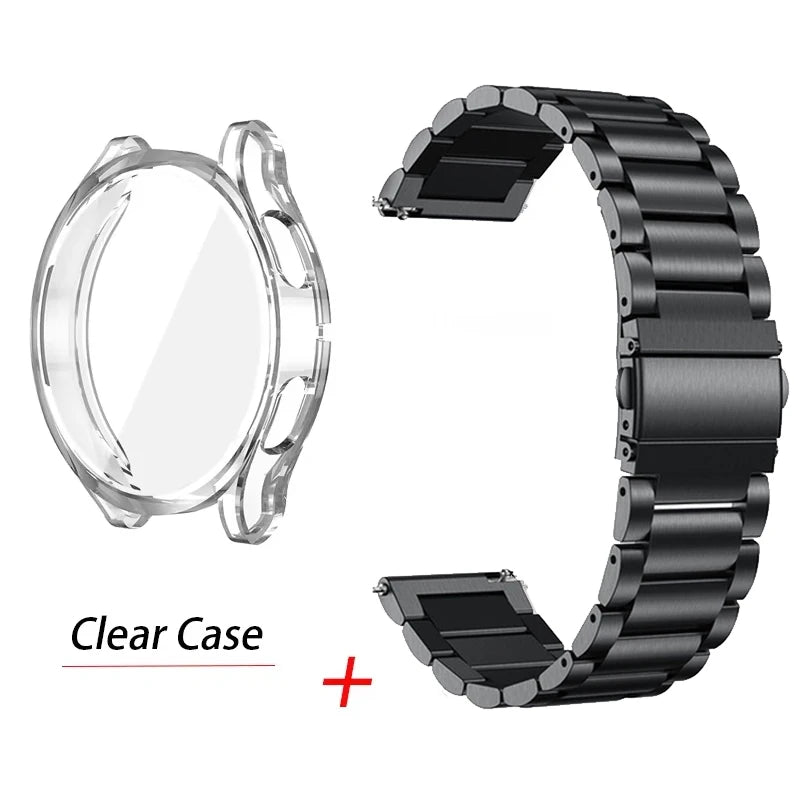 Strap+Screen Case Protector For Samsung Galaxy Watch 7 6 5 4 40mm 44mm Band Cover For Samsung Galaxy Watch 7 44mm Metal Bracelet