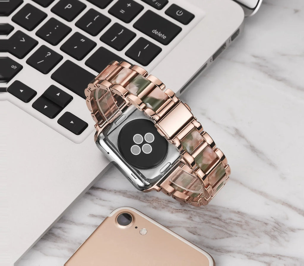 Resin+Metal band For Apple Watch 49mm 46mm 42mm 45mm 44mm 42mm 41mm 40mm 38mm band Wristband Apple Watch Ultra 10 9 8 7 6 5 4 SE