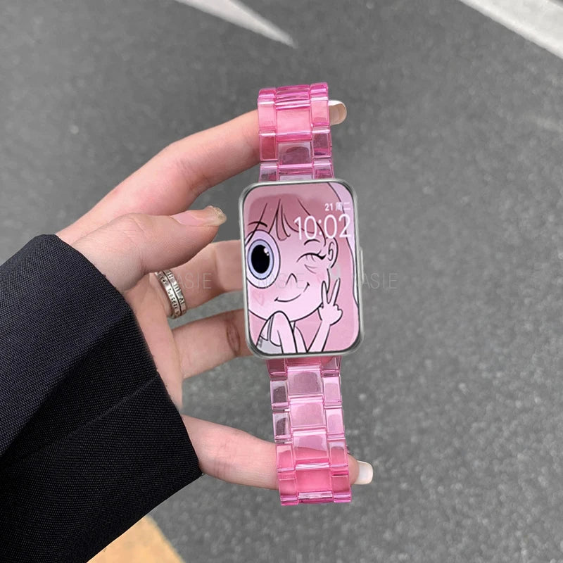 Transparent Link Bracelet For Samsung Galaxy Fit 3 Glacier Strap For Samsung Fit 3 Smart Watch Correa Accessories