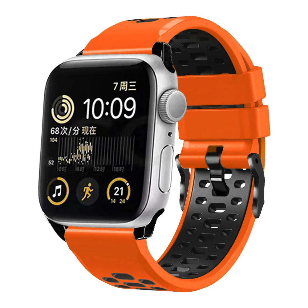 Sport Silicone band For Apple Watch Ultra 2 49mm band Wristband For Apple Watch Series 9 8 7 SE 6 45mm 44mm 42mm Accessory