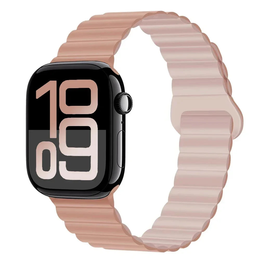Silicone band for Apple Watch Ultra 3 2 1 49mm 11 10 42mm 46mm Magnetic band for Series 9 8 7 6 5 4 SE3 41mm 45mm 44mm 40mm