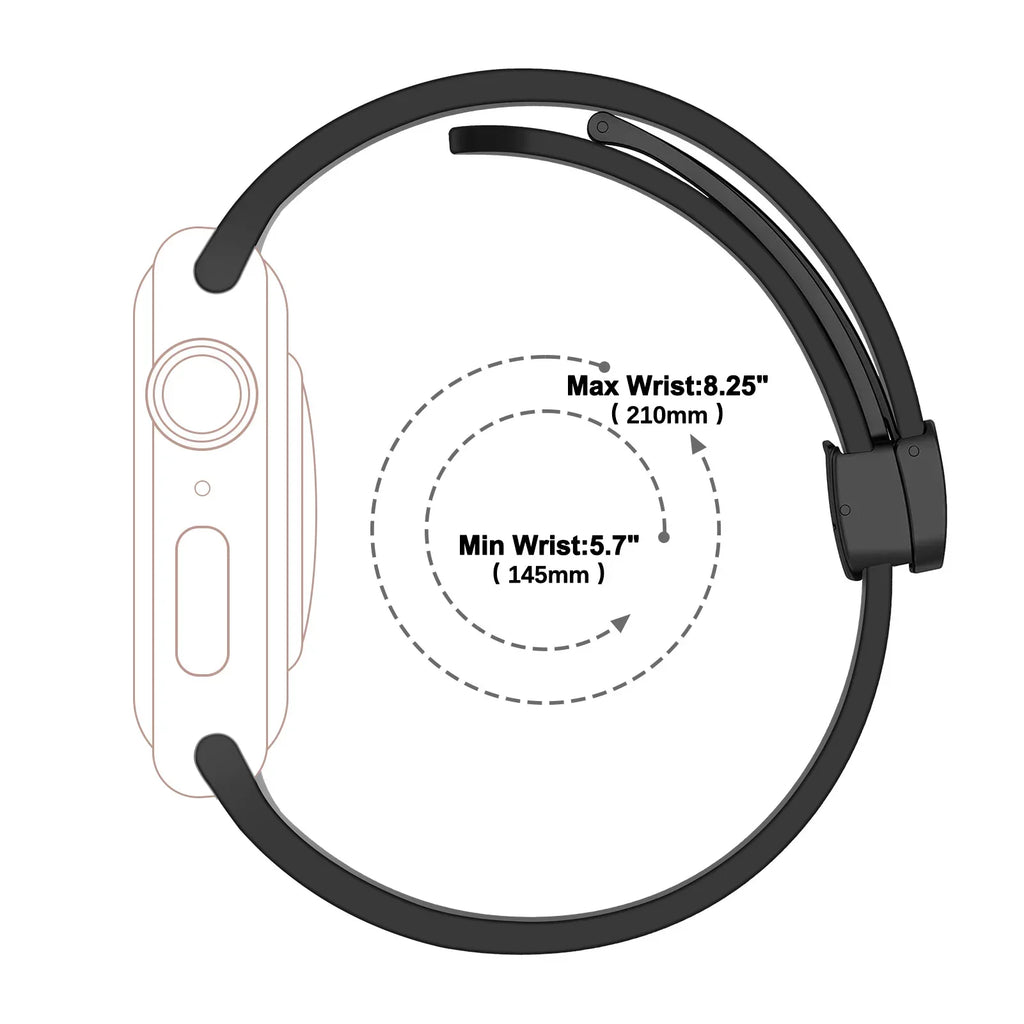 Magnetic Silicone band For Apple Watch band 44mm 45mm 49mm 40mm 41mm 42mm 38mm correa band Apple Watch Series 7 8 SE 6 9 Ultra 2