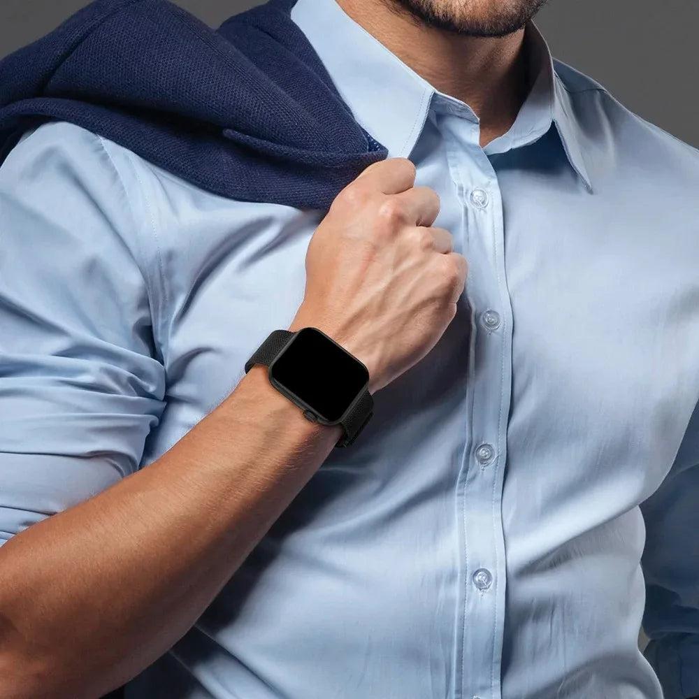 Milaness Magnetic band for Apple Watch Ultra band 49mm 46mm 45mm 44mm 41mm 40mm metal band for Apple Watch 11 10 9 8 7 6 5 4 SE