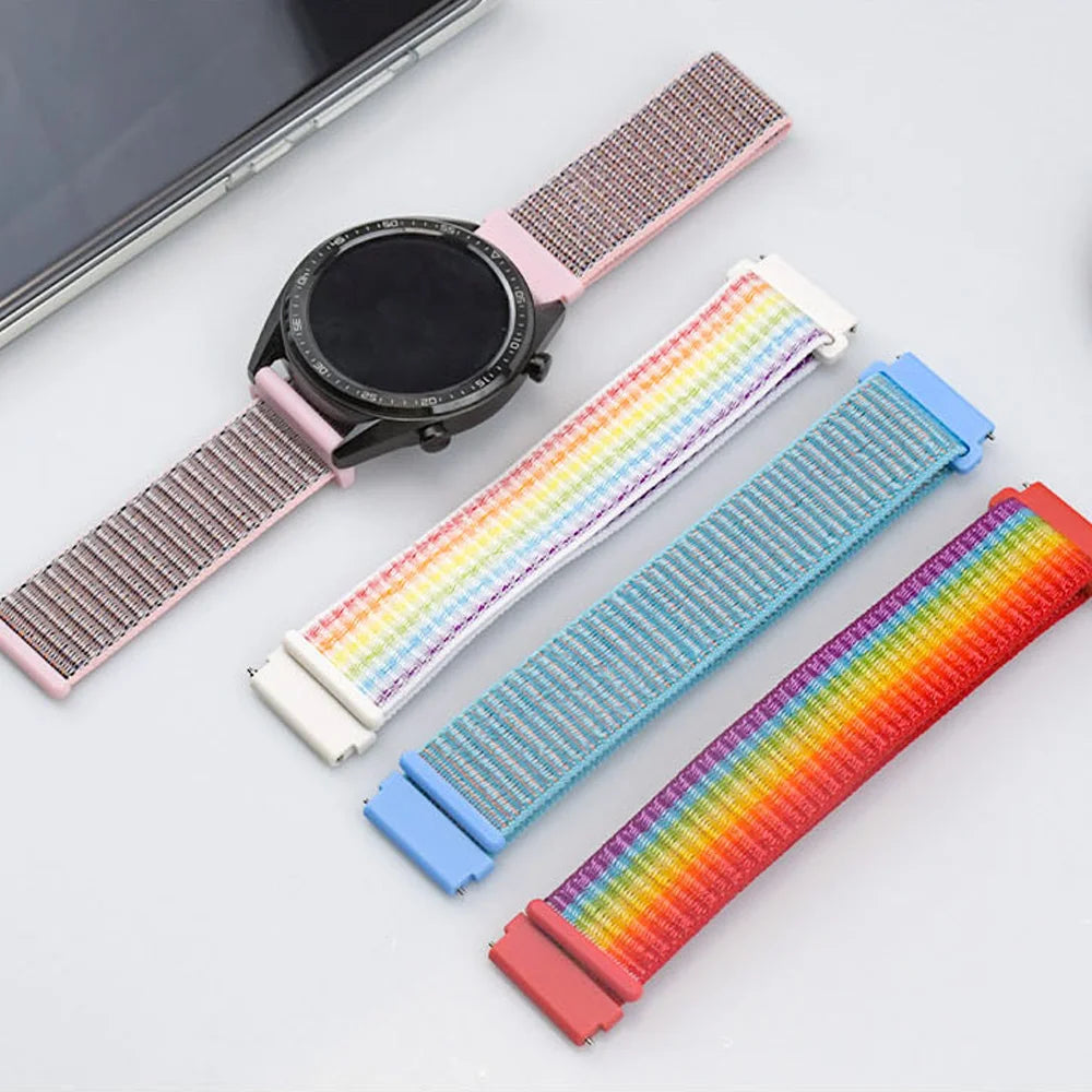 Band For Samsung Galaxy Watch 7/FE/4/5 Pro/6 classic/active 2 44mm 40mm Nylon correa Bracelet Huawei GT 2e 3 4 20mm 22mm Straps