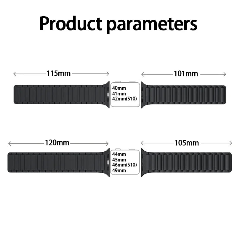 Silicone band for Apple Watch Ultra 3 2 1 49mm 11 10 42mm 46mm Magnetic band for Series 9 8 7 6 5 4 SE3 41mm 45mm 44mm 40mm