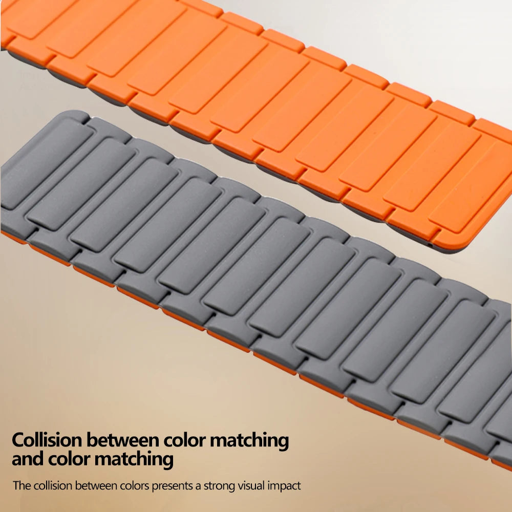 Silicone band for Apple Watch band Ultra 3 2 49mm 46mm 45mm 44mm 41mm 42mm Magnetic band for Apple Watch Series 11 10 9 8 7 6 SE 5
