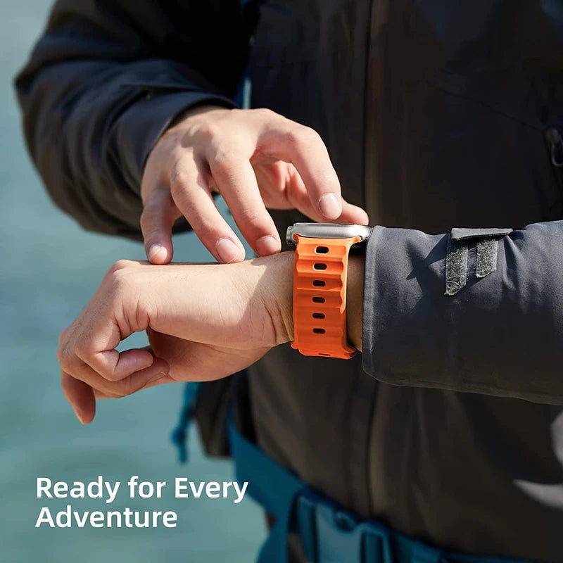 band For Apple Watch band 49mm 46mm 44mm 45mm 41mm 40mm 38mm 42mm Soft Silicone sport band watch Series 10 9 8 7 SE 6 5 Ultra