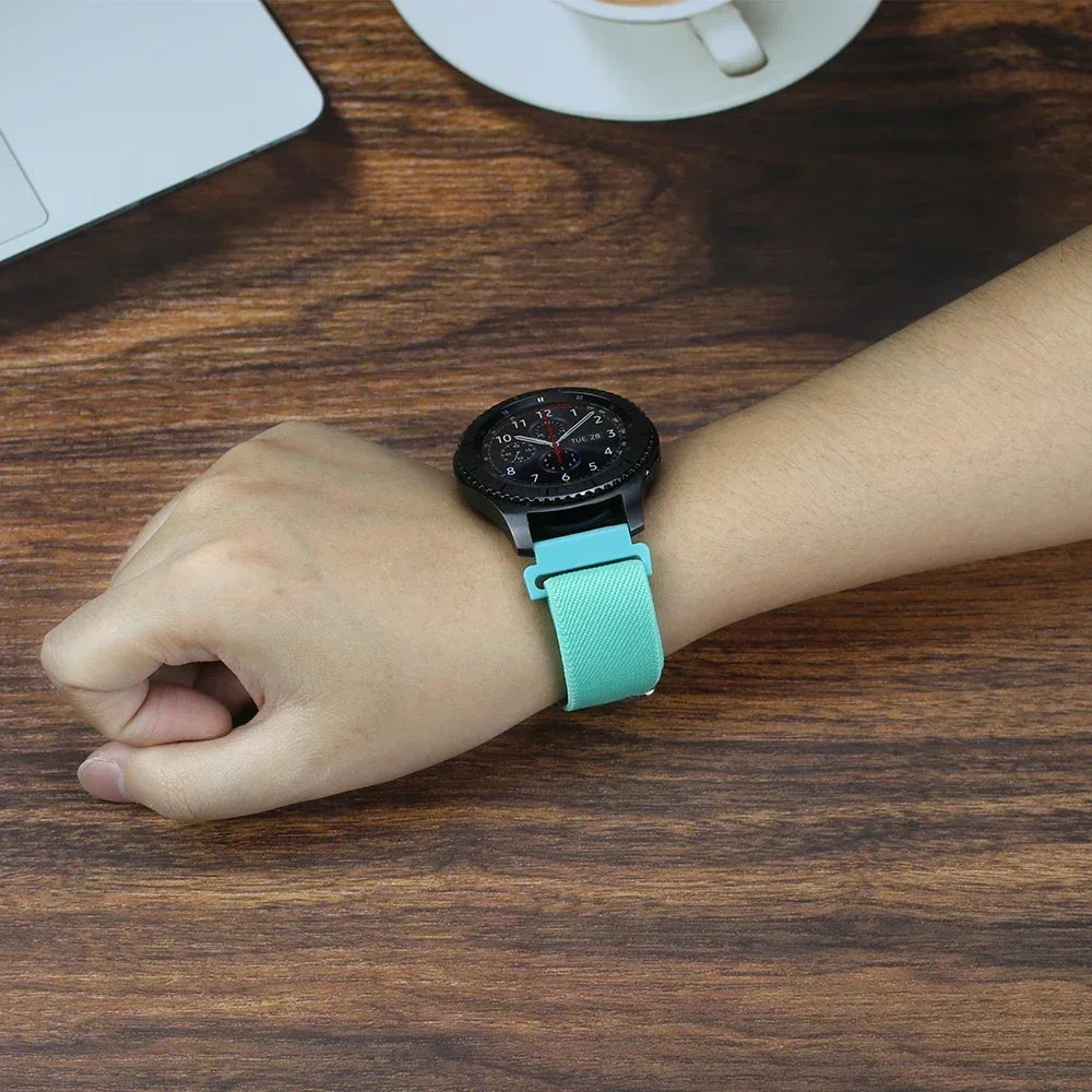 20mm 22mm Elastic Nylon Loop Strap for Samsung Galaxy Watch 4 5 6 7 40/44mm Pro Calssic 42/46mm Band Huawei Gt2/3 Amazfit Gts2/4