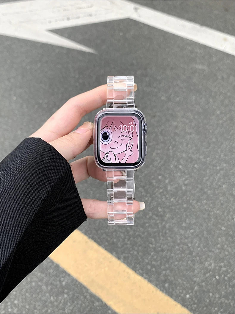 Transparent Link Bracelet For Samsung Galaxy Fit 3 Glacier Strap For Samsung Fit 3 Smart Watch Correa Accessories