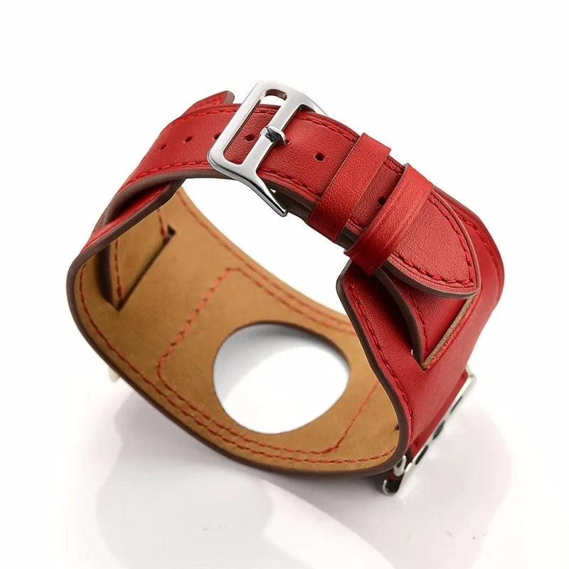Cuff band for Apple Watch band 44mm 45mm 40mm 49mm 41mm 42mm 38mm Leather watch band Apple Watch Series 9 8 7 5 SE 6 Ultra 2 band