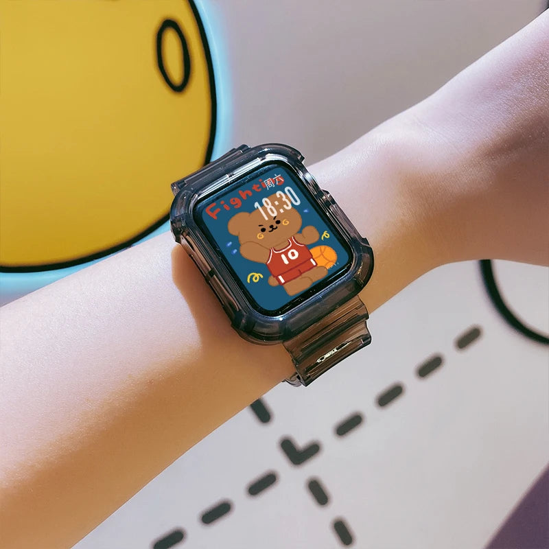 TPU Case+band for Apple Watch band 46mm 42mm 45mm 44mm 40mm 41mm Rubber Cover+band correa Apple Watch Series 10 9 8 7 6 5 4 3 SE