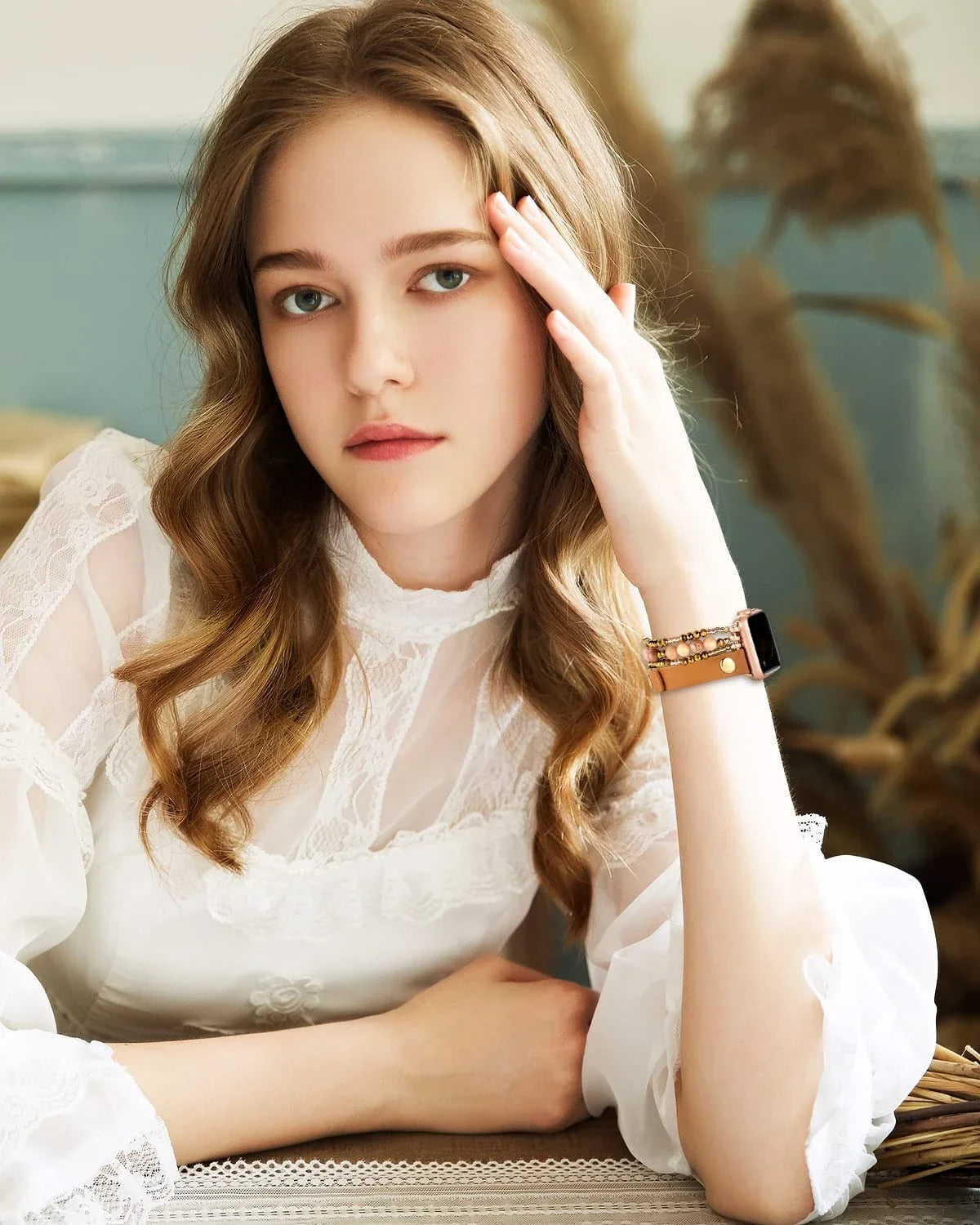 band band For Apple Watch band 49mm 40mm 38mm 41mm Women Elastic Beaded Leather band Apple Watch SE Series Ultra 8 7 6 5 4 3 2