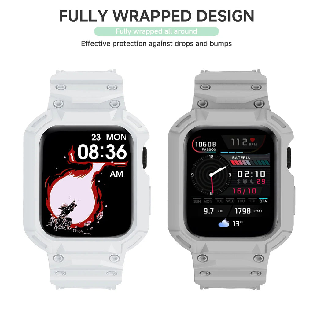 For Apple Watch Series 10 46mm 42mm Sport Protective Replacement Wristband Apple Watch Series 10 Retrofits band Case One piece