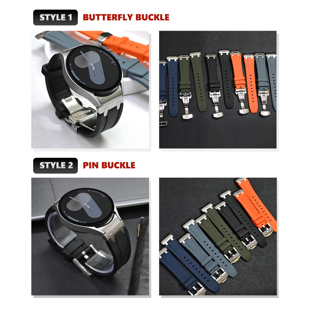 Silicone band for Samsung Galaxy Watch 7 40mm 44mm 6 4 classic 46 47mm 42 43mm 5 pro 45mm watchband no gaps men sports bracelet