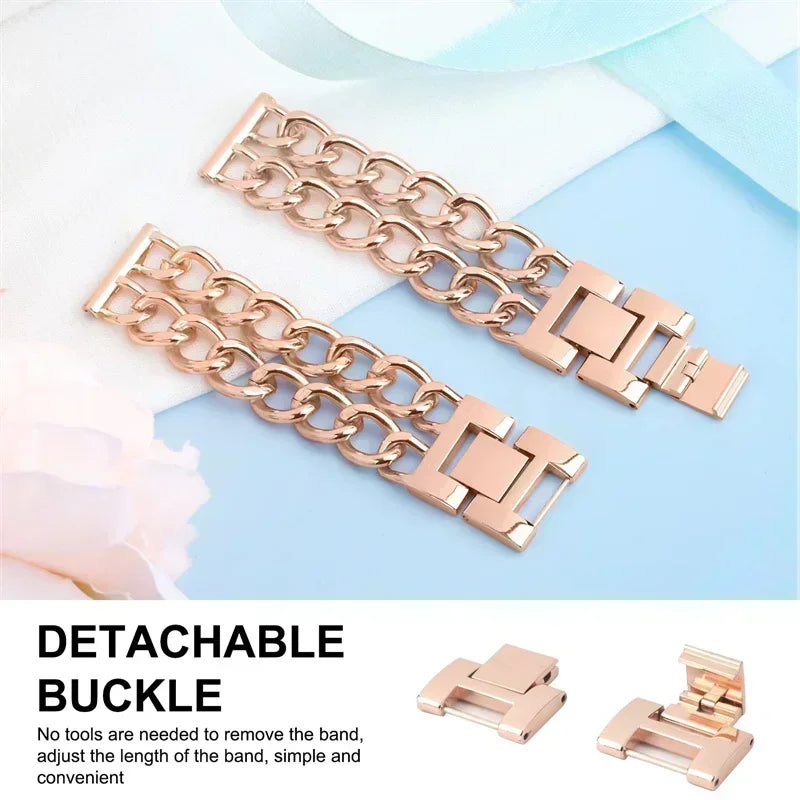 20mm 22mm Watchbands For Samsung Galaxy watch 6 5 4 Classic Metal Luxury bracelet Amazfit Bip 5/Bip3 pro/Balance/GTS/GTR 4 strap