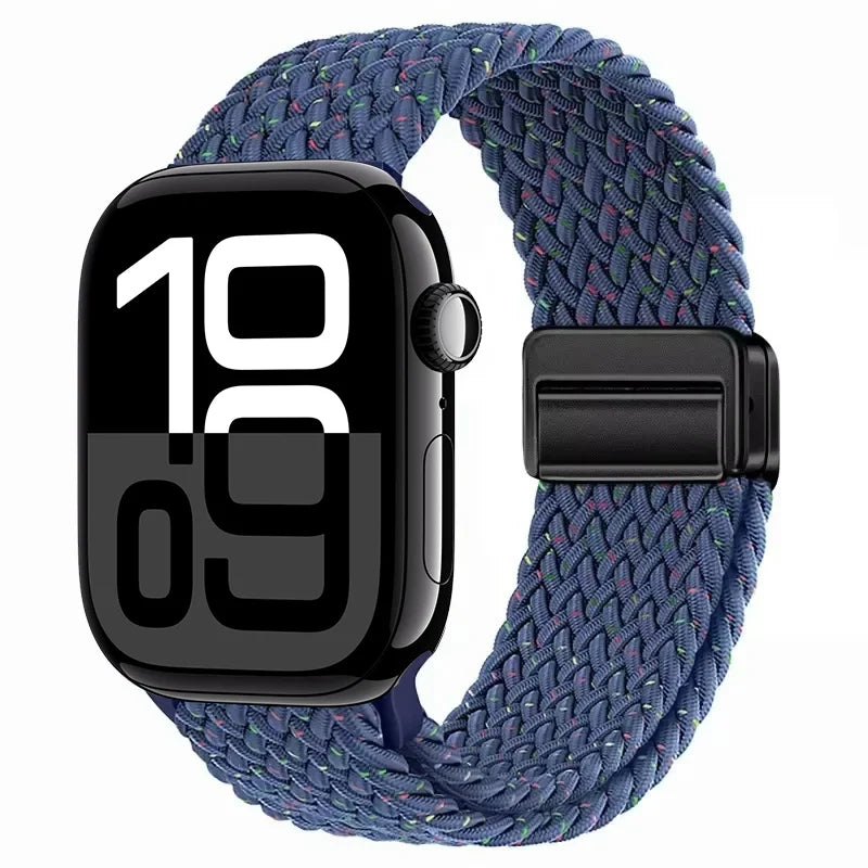 Nylon Braided Loop band for Apple Watch Ultra 3 2 49mm 11 10 42mm 46mm 9 8 7 45mm 41mm Magnetic band Apple Watch 6 5 SE 44mm 40mm band