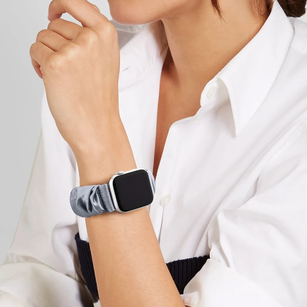 For Apple Watch band Series 8 7 SE 6 5 Ulta 49mm Elastic Scrunchie band for Apple Watch 44mm 40mm 38mm 42mm 41mm 45mm band Belt