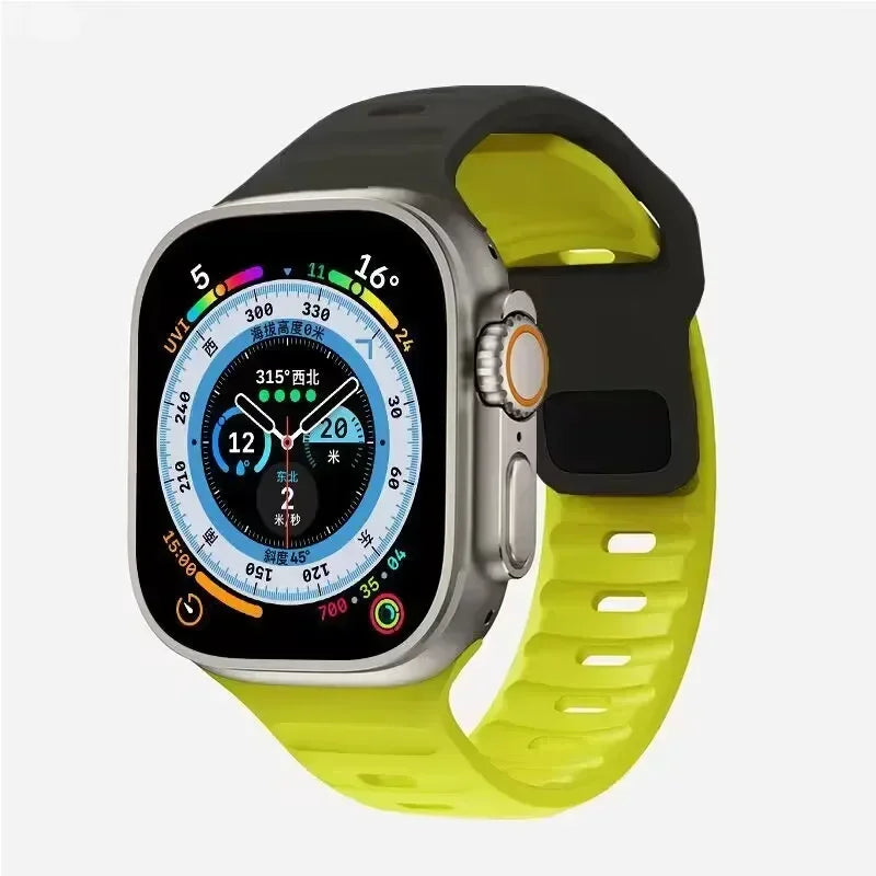 Soft Silicone band For Apple Watch band Ultra 2 49mm 44mm 45mm 42mm 41mm 42mm Sport watch band Apple Watch Serise SE 4 5 6 7 8 9 band