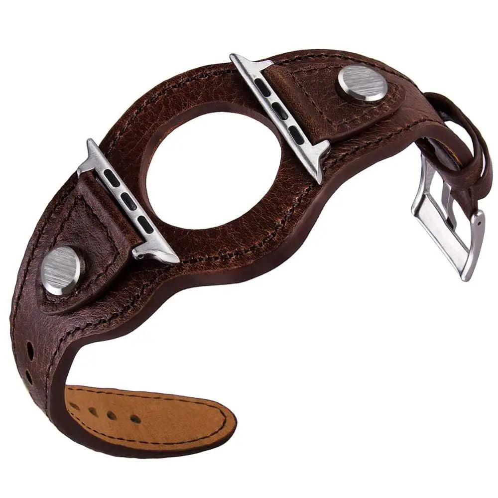 Cuff band For Apple Watch band 44mm 40mm 42mm 38mm 49mm Leather band Apple Watch Series 6 SE 3 7 Ultra 2 8 9 45mm 41mm band