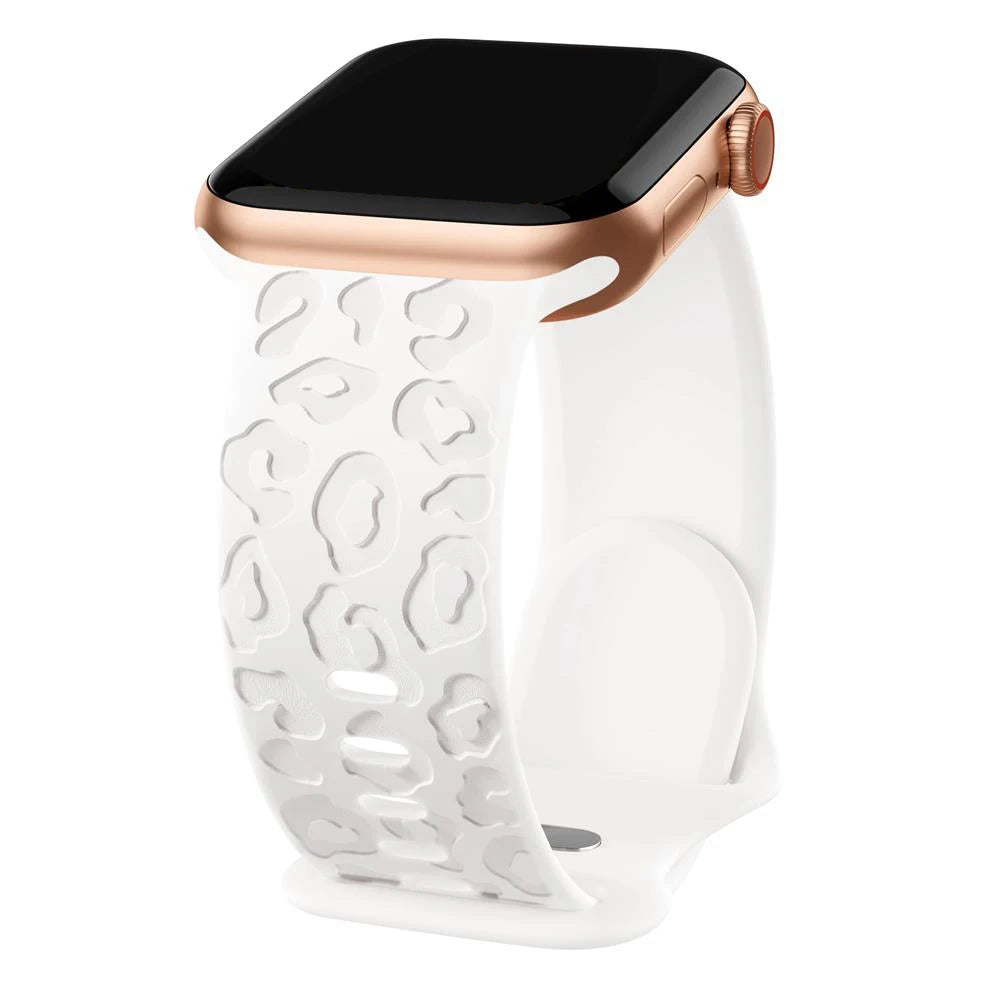 Engraved Leopard band For Apple Watch Ultra 2 3 band 49mm 44mm 41mm 40mm 45mm 38mm Silicone band Apple Watch Series 98765SE 10 11 46mm 42mm