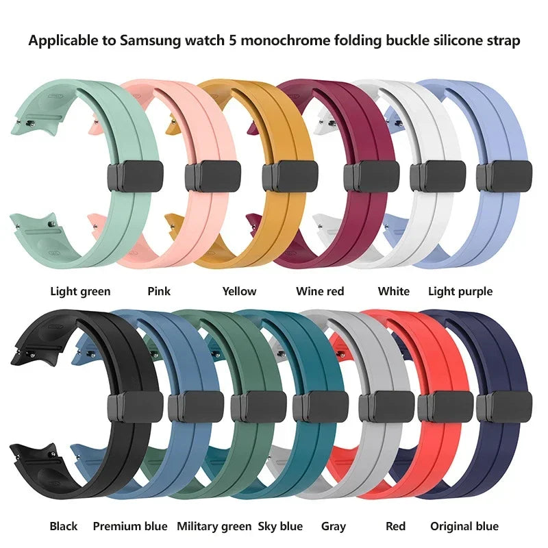 Magnetic Silicone Strap for Samsung Galaxy Watch 7 6 5 4 40mm 44mm 5Pro 45mm Band Bracelet for Galaxy Watch 6 4Classic 43mm 47mm