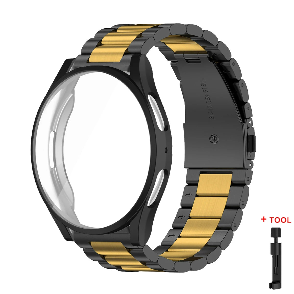 Band+Case for Samsung Galaxy Watch 7 6 5 4 44mm 40mm Stainless Steel Bracelet TPU Cover Watch 6/4Classic 43/47mm 46mm 42mm Strap