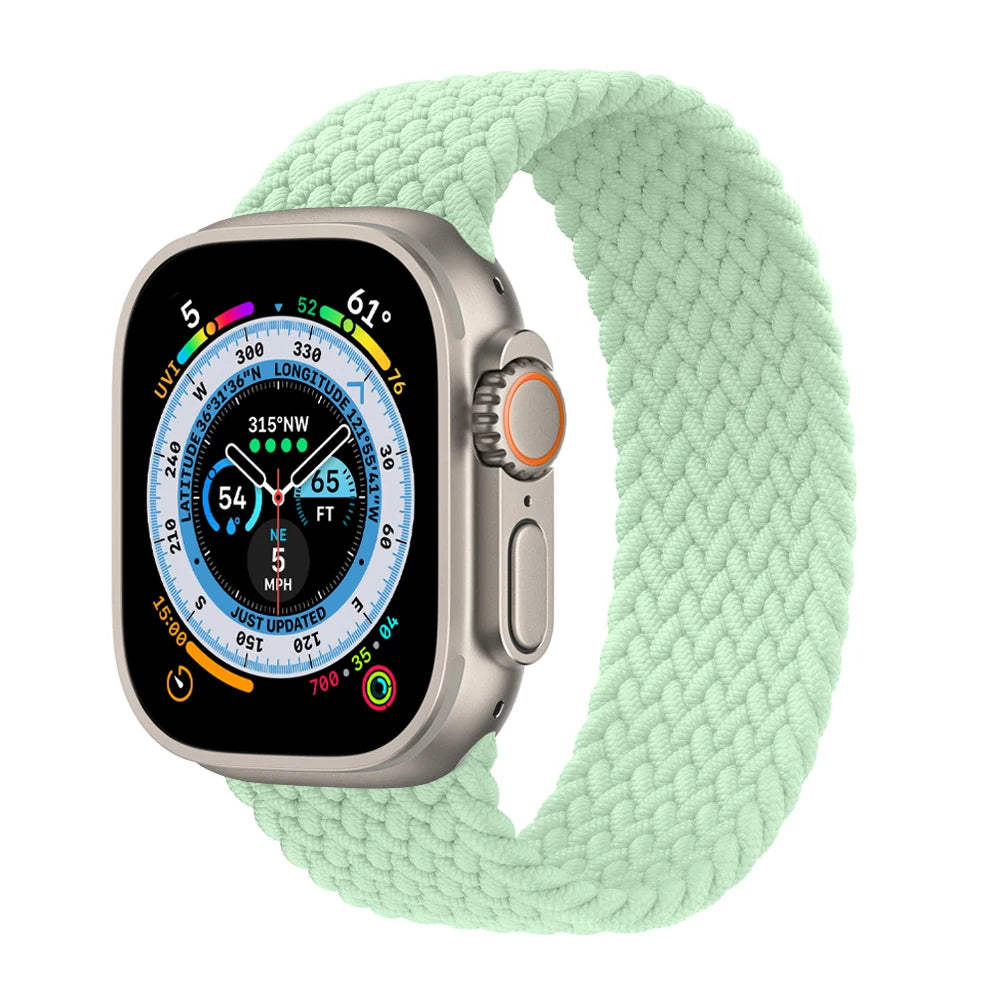 Braided Solo Loop For Apple Watch band 44mm 40mm 45mm 41mm 49mm 42mm 46mm band Apple Watch Series 10 9 SE 8 7 6 5 4 Ultra 2 Band