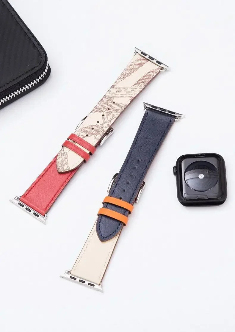 Leather band for Apple Watch 10 band 49mm 44mm 45mm 42mm 46mm 40mm 41mm Woman Man band Apple Watch Series 9 8 7 6 5 4 3 SE Band