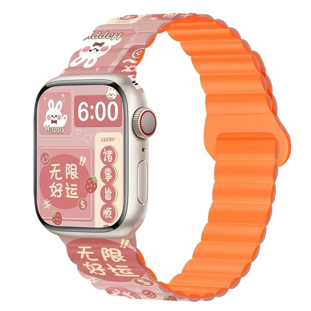 Magnetic band For Apple Watch band 45mm 38mm 49mm 40mm 42mm 41mm Silicone Sport band Apple Watch Series Ultra 10 9 6 5 7 8 SE 44mm