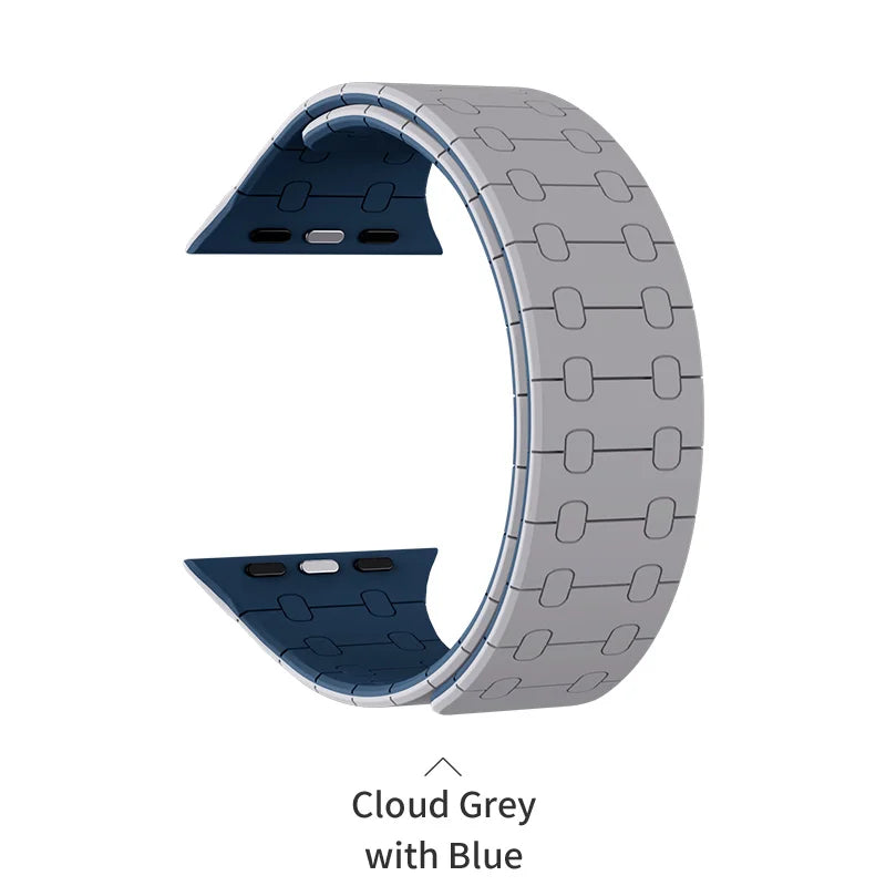 PZOZ Silicone Watch band For Apple Watch Ultra 3 2 49mm Chain Magnetic Wrist band For Apple Watch Series 11 10 9 8 Wristband