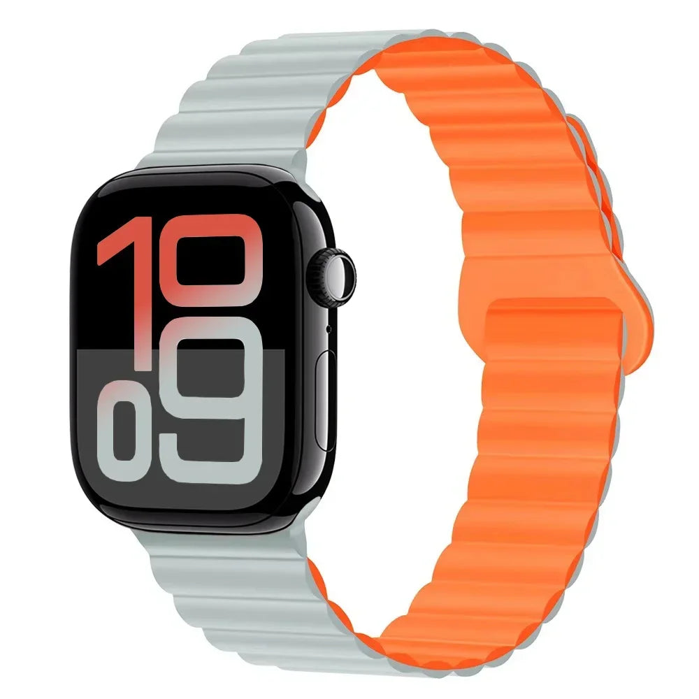 Silicone band for Apple Watch Ultra 3 2 1 49mm 11 10 42mm 46mm Magnetic band for Series 9 8 7 6 5 4 SE3 41mm 45mm 44mm 40mm