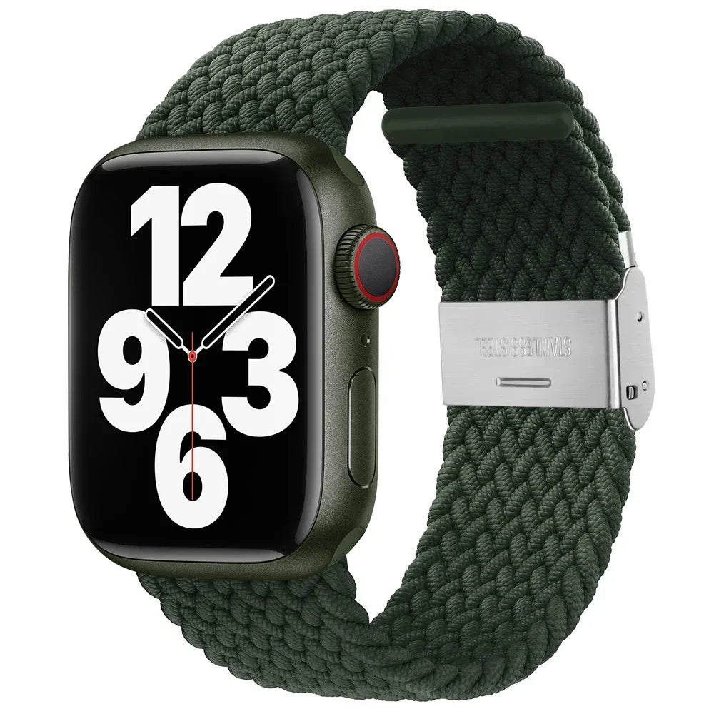 Braided Solo Loop For Apple Watch Ultra band 49mm 45mm 40mm 41mm 44mm Nylon Elastic band Apple Watch Series 10 9 8 SE 6 7 5 4 band