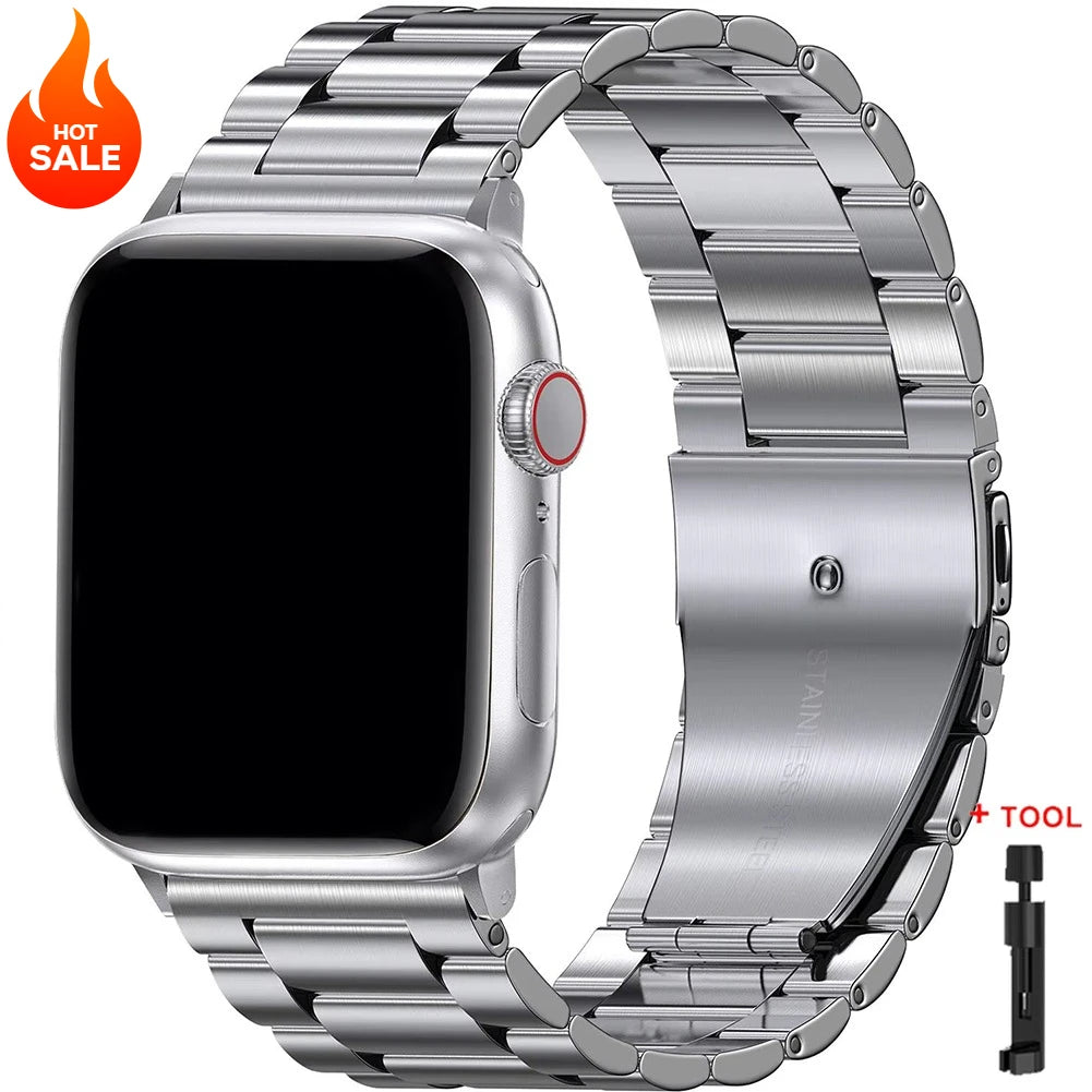 Metal Stainless Steel band for Apple Watch band Ultra 3 2 49mm 46mm 42mm 45mm 44mm 41mm band Apple Watch Series 11 10 9 8 7 6 SE 5 4