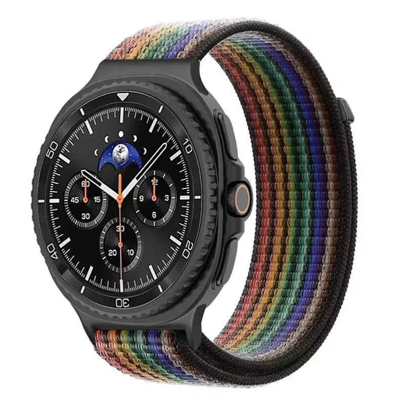 Official Nylon Strap For Samsung Galaxy Watch 8 40mm 44mm Metal Connecting Wristband Bracelet Samsung Galaxy 8 Classic 46mm Band