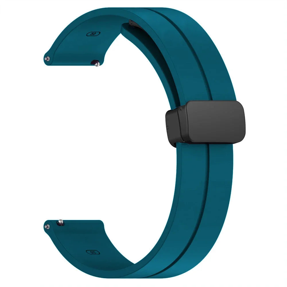 20mm 22mm Strap For Samsung Galaxy watch 4/5 pro/classic/gear s3/active 2 Sport Silicone Magnetic Buckle Huawei GT 2 2e 3 band