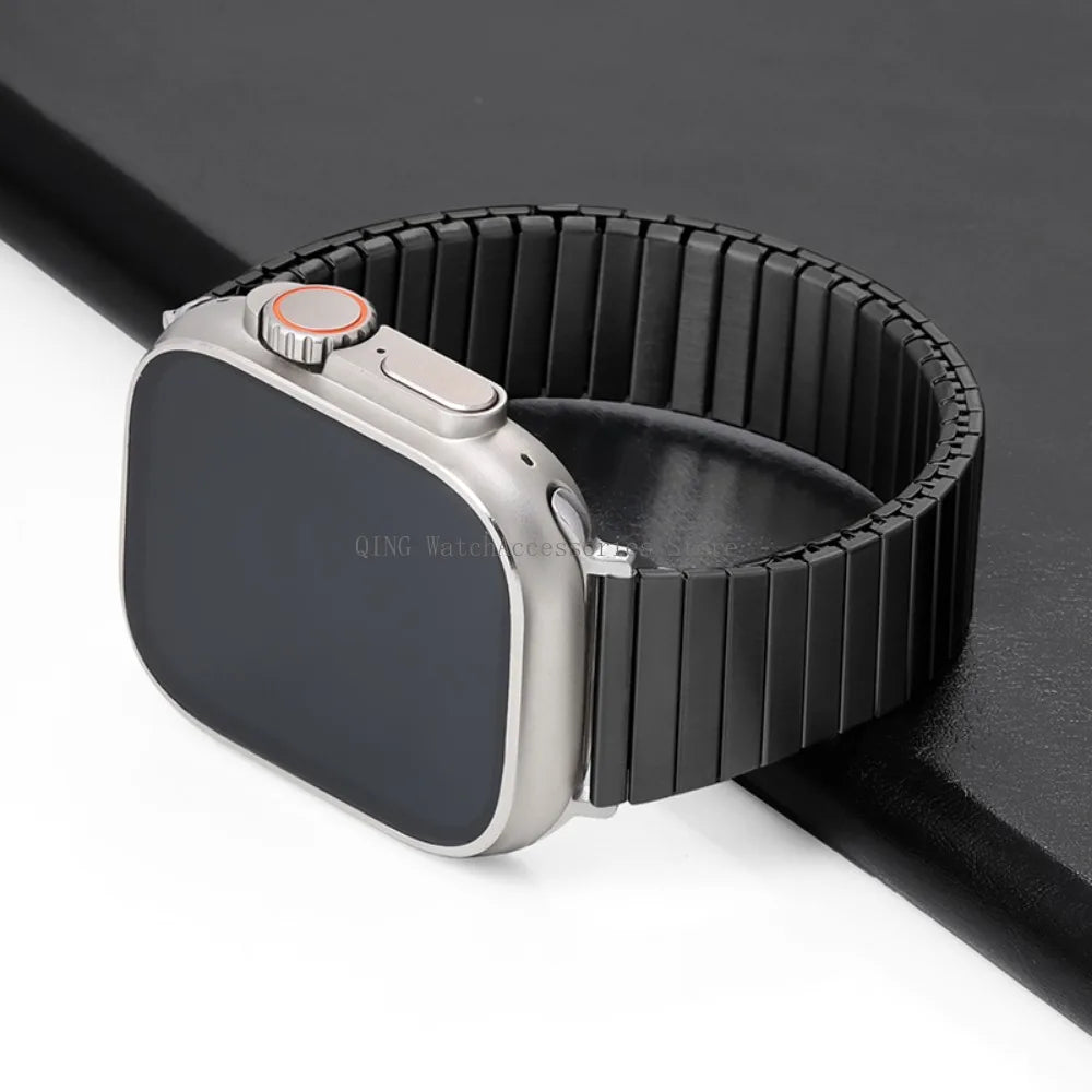 for Apple Watch band 40mm 44mm 45mm 41mm Slim metal Elastic Stretch watch band Bracele band for Apple Watch 7 6 SE 5 4 8 49mm 42mm 38mm