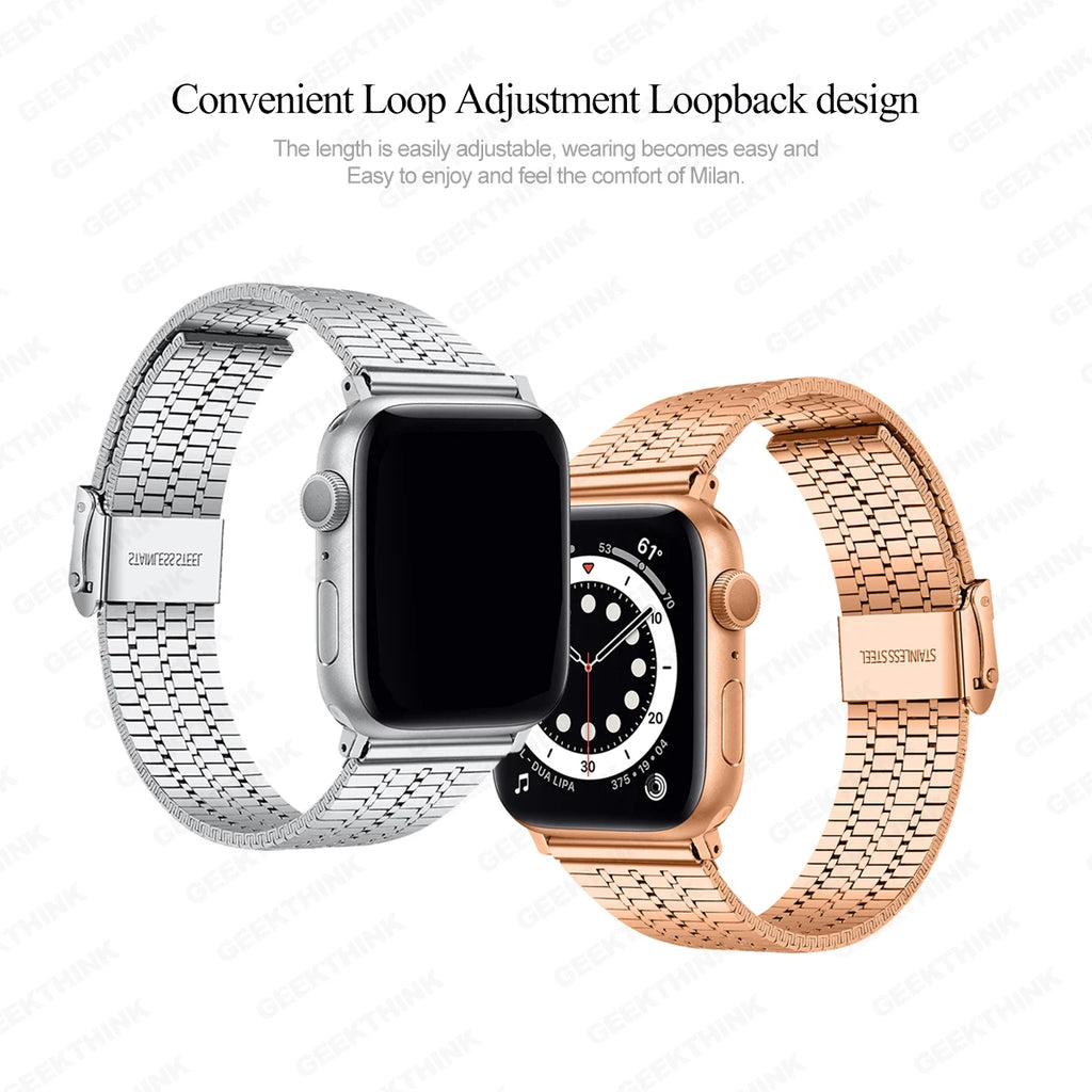 Stainless Steel band for Apple Watch Ultra 2 49mm Series 10 46mm 42mm 44mm 45mm 41mm metal band Apple Watch 9 8 7 6 SE 5 4 band