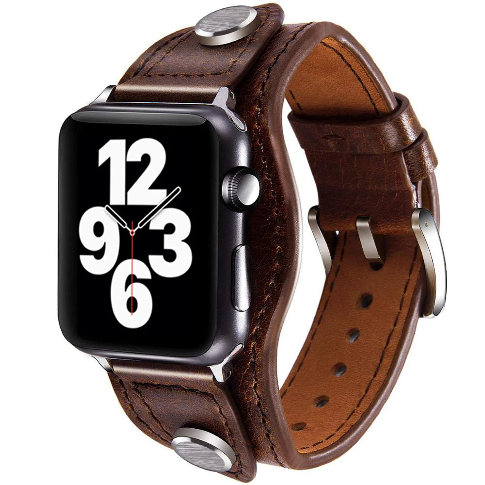 Cuff band For Apple Watch band 44mm 40mm 42mm 38mm 49mm Leather band Apple Watch Series 6 SE 3 7 Ultra 2 8 9 45mm 41mm band